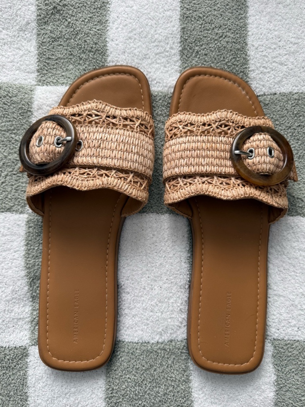 AE Raffia Buckle Slide Sandal - Picture 3 of 5